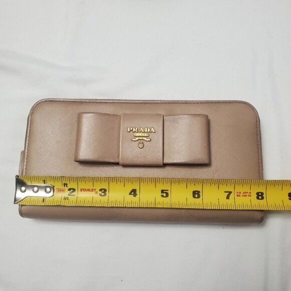 PRADA NUDE BOW ZIPPY Wallet cardholder - Picture 15 of 16
